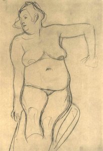 Desnudo femenino sentado de frente